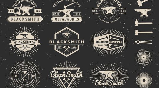 Black Smith Design: Diseño de Logo Moderno en Estilo Industrial – Arte Gráfico de Alta Calidad
